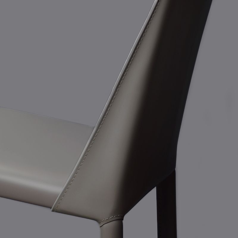 Glam Dining Room Armless Chairs Faux Leather Metal Base Dining Chairs