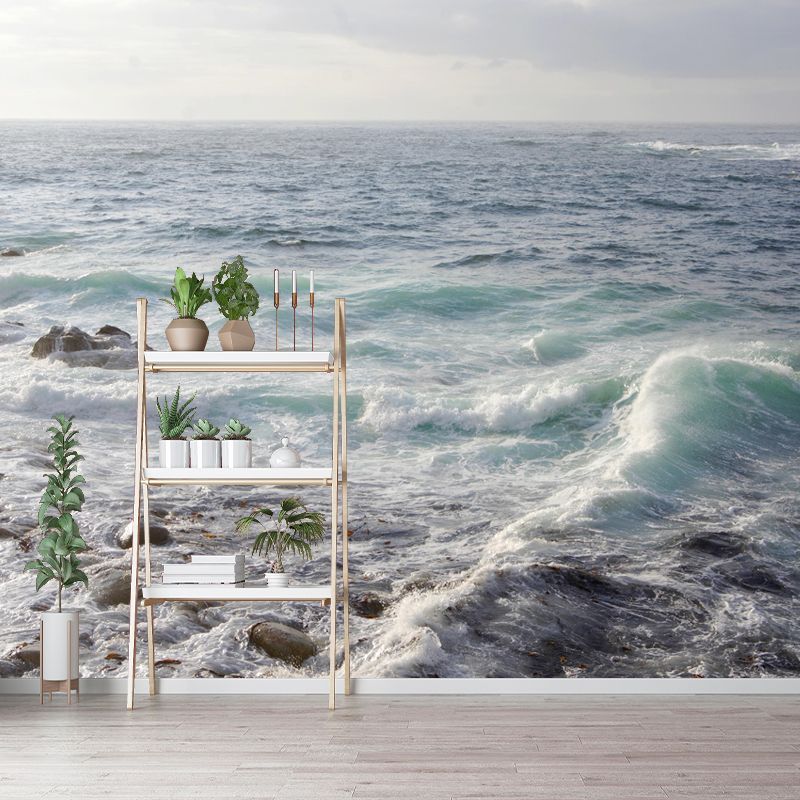 Sea Mural Environment Friendly Wallpaper Home Decoration for Dining Room