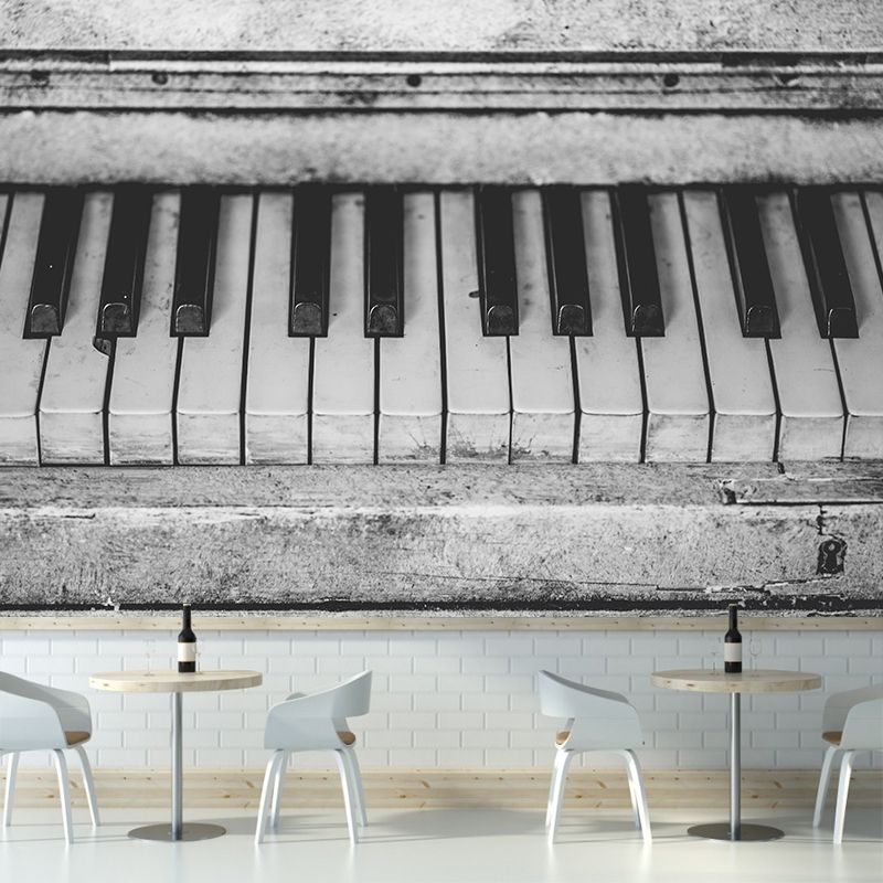 Contemporary Hobby Piano Mural Wallpaper Water Resistant Environment Friendly