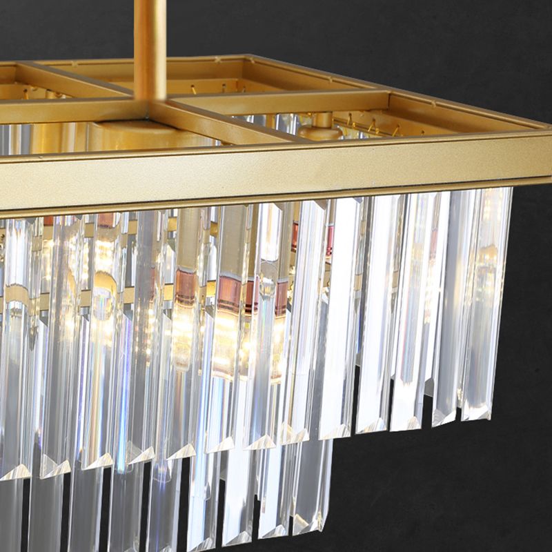 Modern Island Lighting 6-Light Crystal Hanging Light for Dining Table