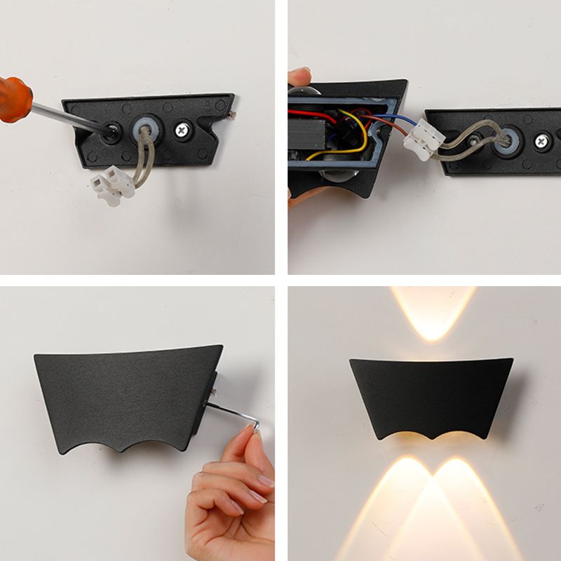 Modern Style Geometry Shade Wall Sconce Metal 3 Light Sconces for Outdoor