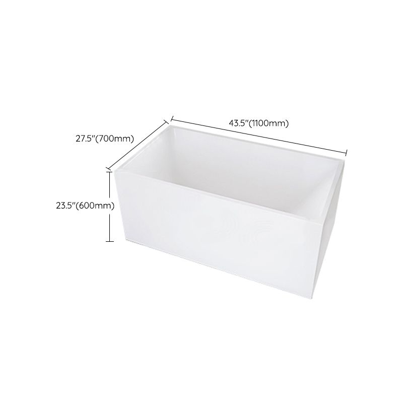 Modern Acrylic White Bathtub Rectangle Back to Wall with Drain Bath Tub