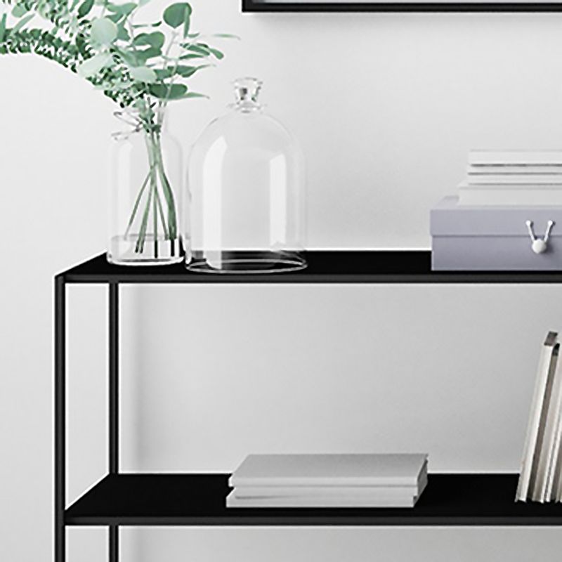 Contemporary Iron Console Table with Shelf and Sled Base,31 inch