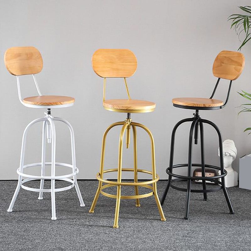 Adjustable Height Bar Stool Contemporary Barstool with Metal Leg