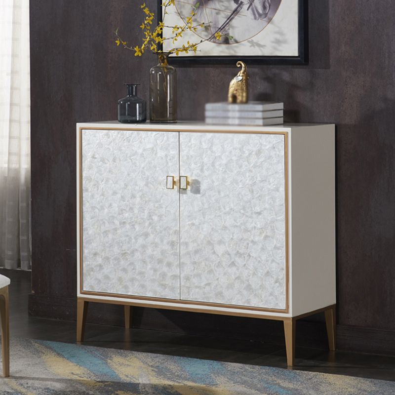 Glam Living Room Dining Buffet Engineered Wood and Metal Cabinets Sideboard Table