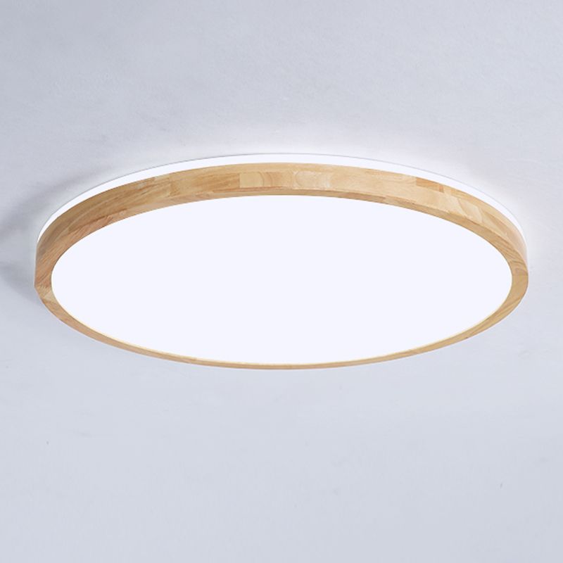 Plafoniera moderna a LED in legno con montaggio a incasso rotondo