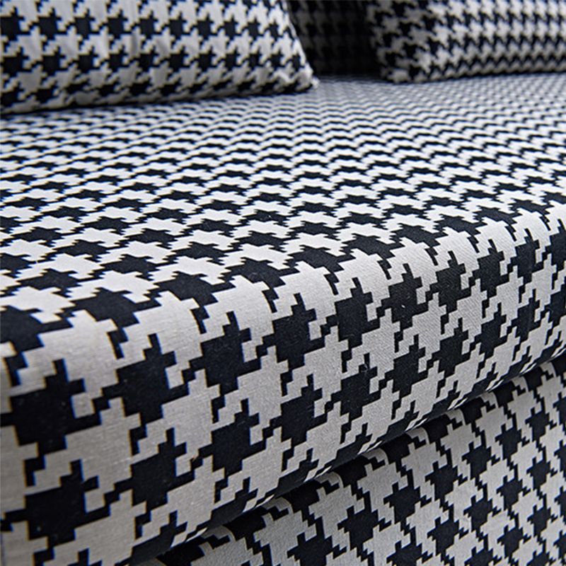 30.70" Wide Linen Convertible Sofa Storage Sleeper Sofa Bed in Black and White