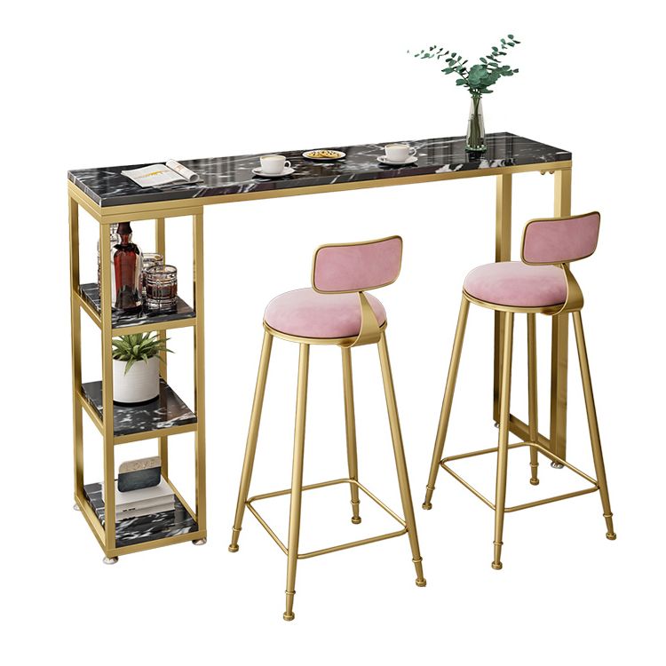 Glam Pub Table Rectangle Bar Height Bar Table for Living Room