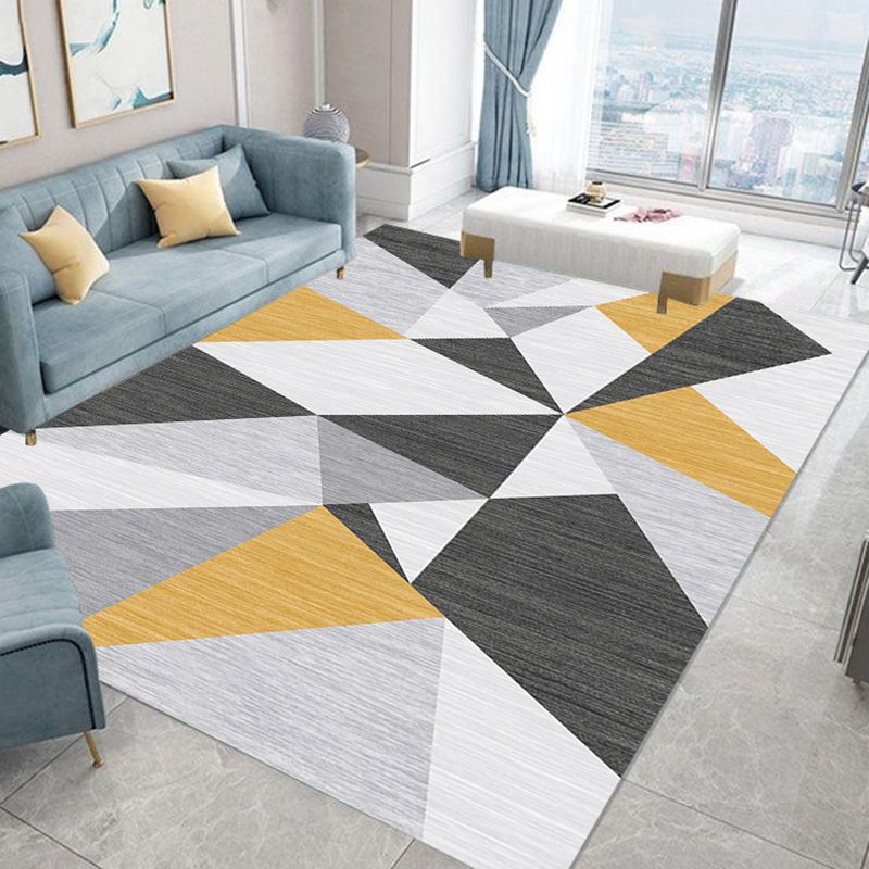 Stylish Triangle Pattern Pattern Multicolored Modern Simplicity Area Carpet Polyester Friendly Washable Carpet for Living Room