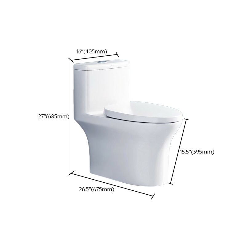 Traditional Porcelain Toilet One Piece Floor Mounted Siphon Jet Toilet