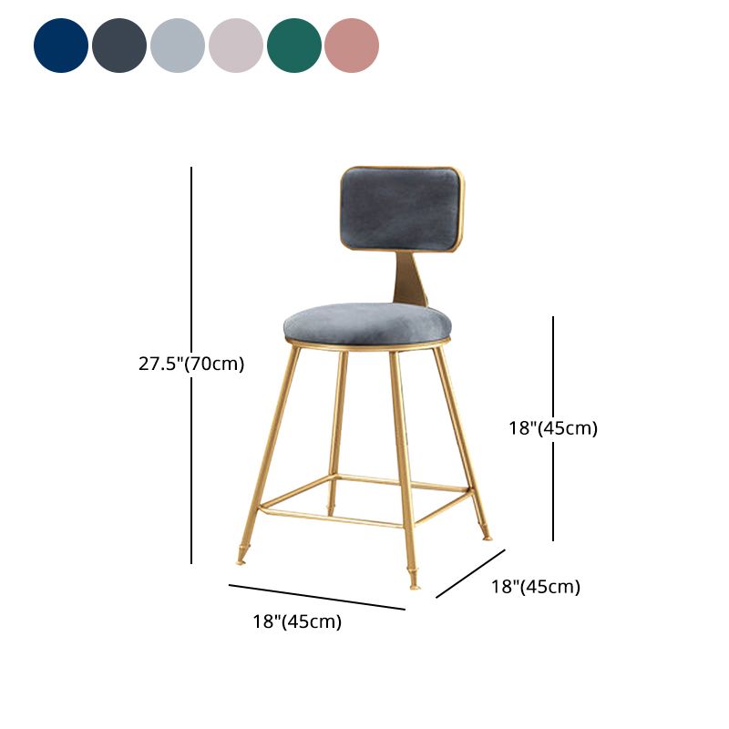 Glam – tabouret de comptoir sans accoudoirs, tabouret de bar en fer avec coussin en daim