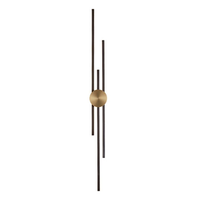 Linear Bathroom Vanity Lighting Brass Bath Sconce in Black & Gold