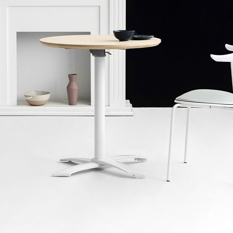 Modern Pedestal Wooden Coffee Table Round Top Shape Folding Cocktail Table