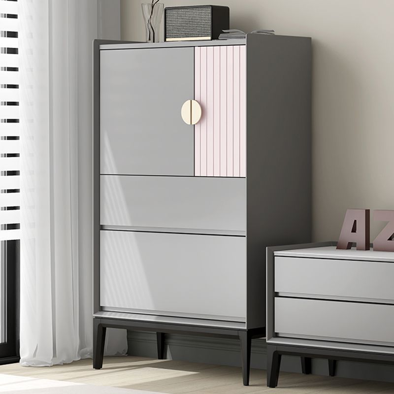 Modern Vertical Storage Chest with Soft-Close Drawers for Home