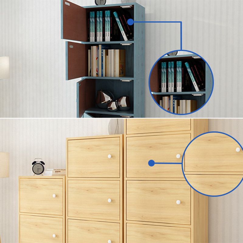 Contemporary Wooden Accent Cabinet with Knobs Doors and Straight Legs