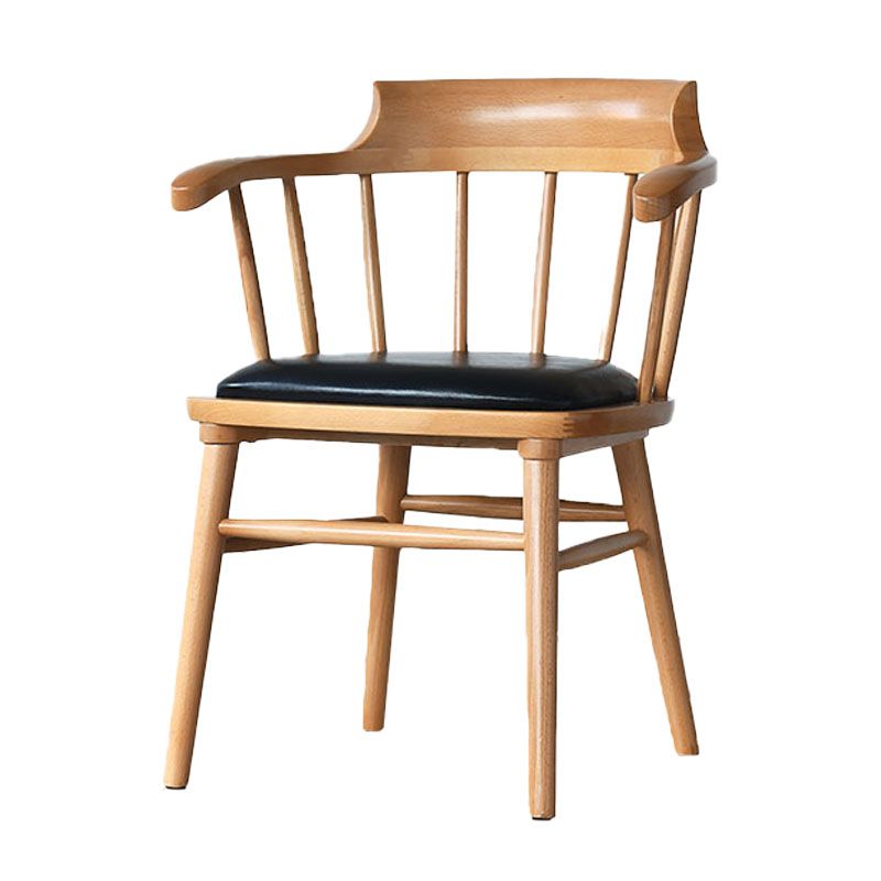 Contemporary Windsor Back Arm Chairs Leather Dining Chairs for Home