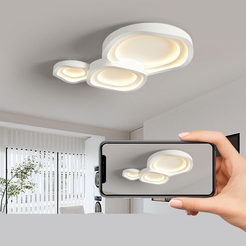 Nordic Style Ceiling Light Fixture White Flush Mount for Living Room