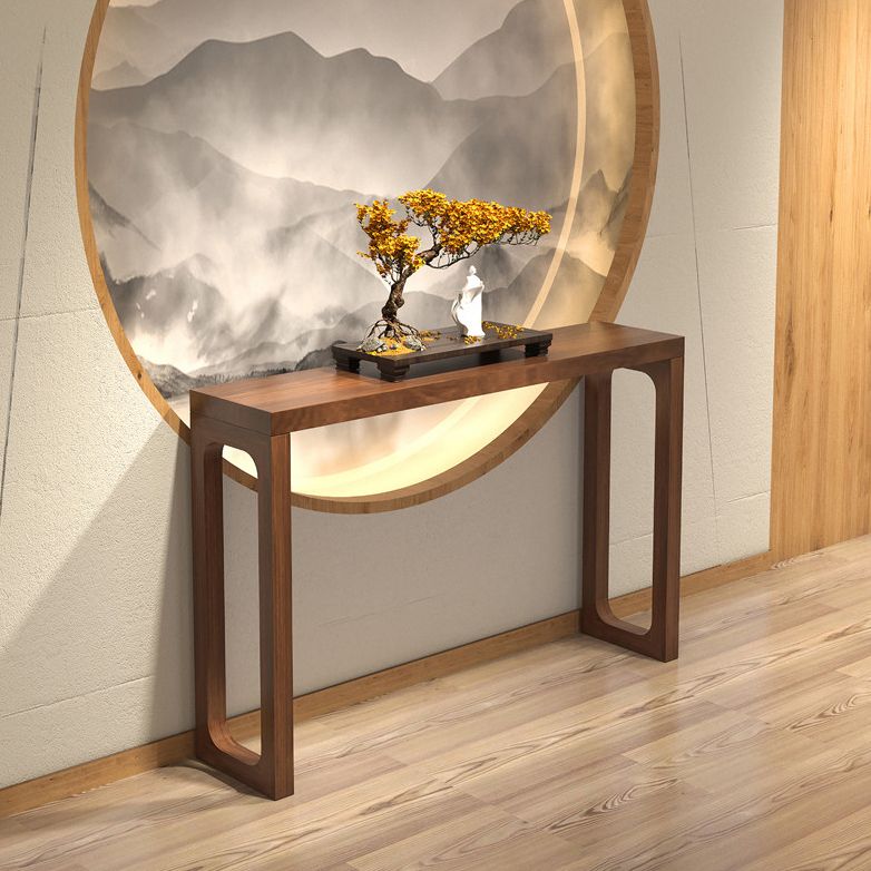 Solid Wood Console Table 33.46" Tall 1-shelf Accent Table with Sled Base