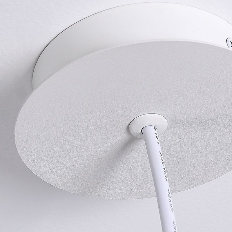 Metal Circle Down Lighting Pendant Contemporary 1-Light Disk Ceiling Light