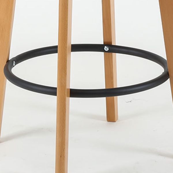 Modern Backrest Armless Counter Stool Wood kitchen Bar Stool with Cushion and Pedal