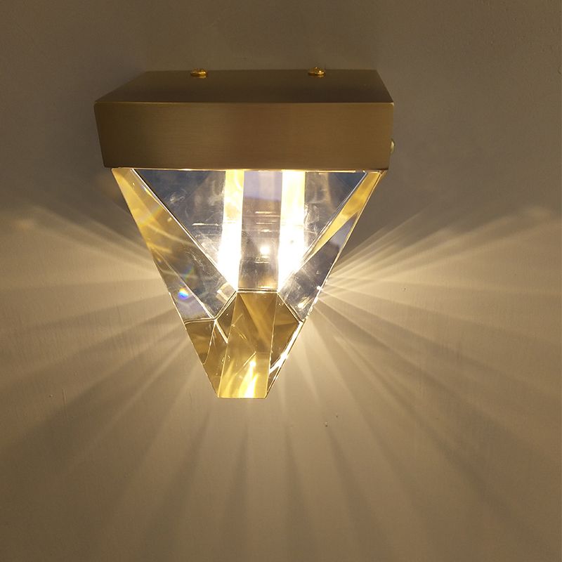 Modern Minimalist Geometric Wall Lighting Fixtures Crystal 1 Light Wall Sconces for Bedroom