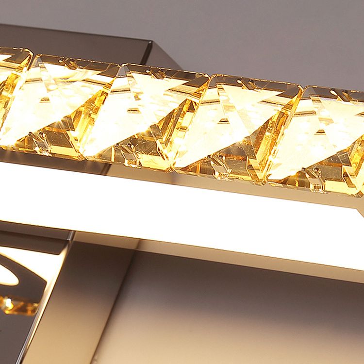 Rectangular LED Vanity Lamp Modern Minimalist Style Crystal Single Vanity Light