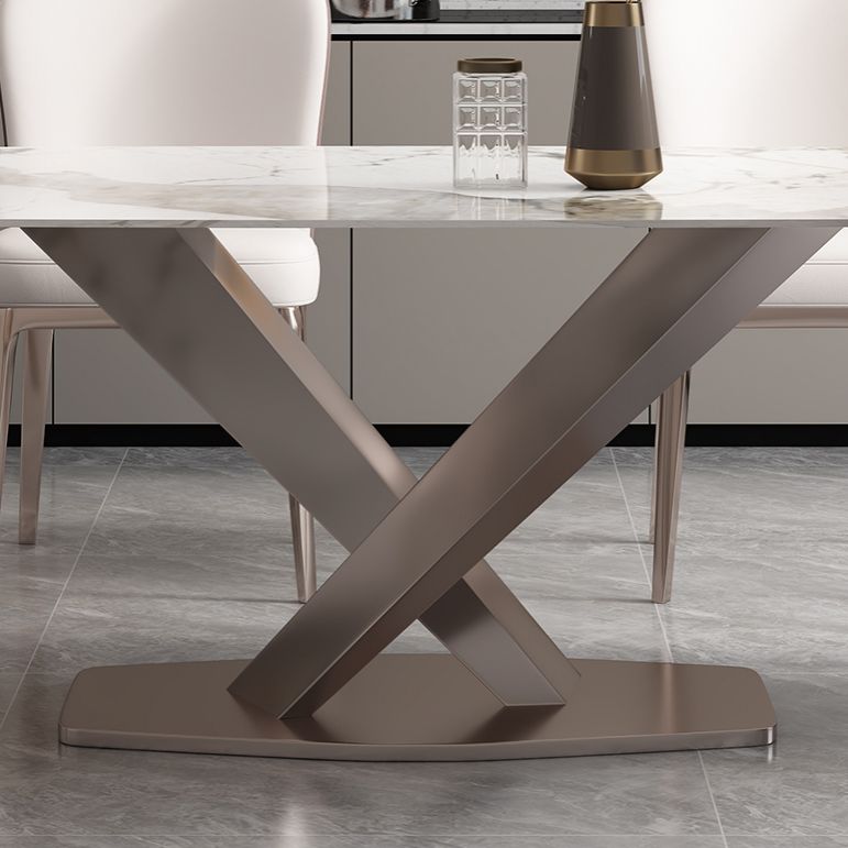 Pedestal 1/2/5/7 Pieces Dining Table Set Stainless Steel Dining Table and Chairs