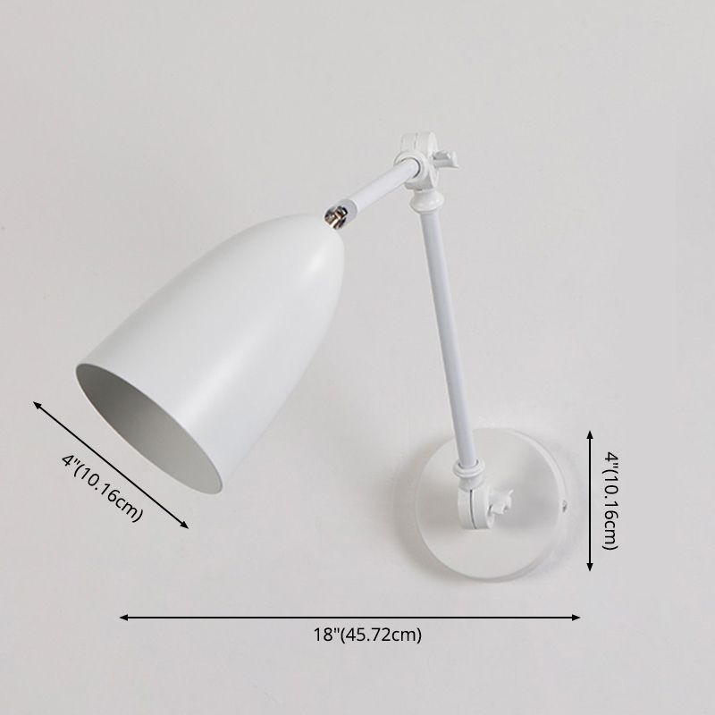 Lampada da parete a forma di cono in metallo, in stile contemporaneo montato da parete