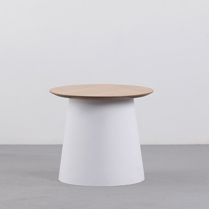 Modern Style Plastic Craft Drum-shaped Base Design Round Coffee Table