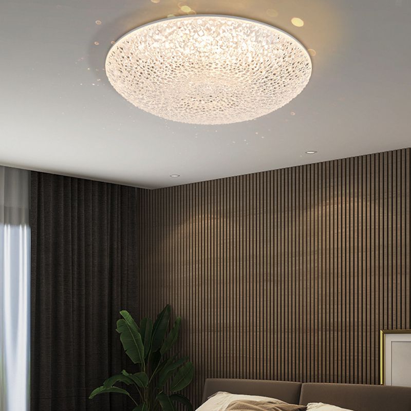 Circular Flush Mount Fixture Contemporary Crystal 1 Light Flush Light