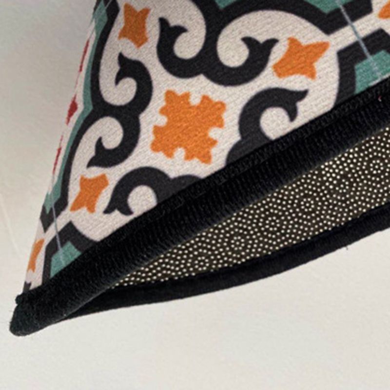 Mid-Century Modern Rug Classic Floral Printed Carpet Non-Slip Backing Carpet for Living Room