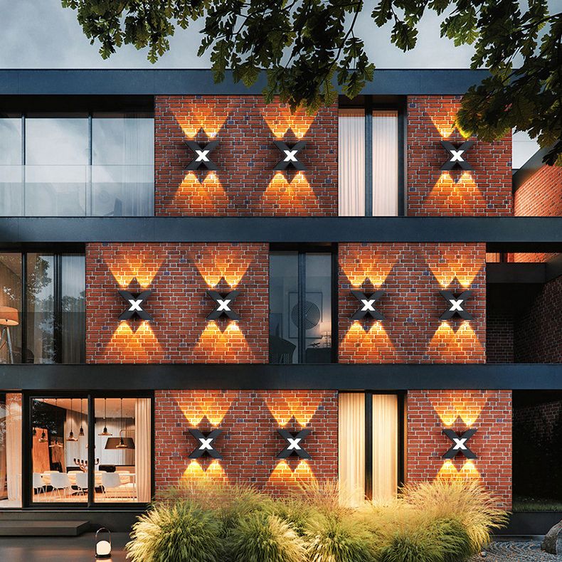 Modern Minimalist Style X-shaded Wall Mounted Light Fixture Metal 4 Lights Wall Lamps