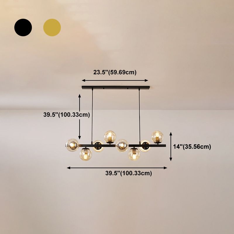 Globe Island Lights Modernes Multi-Head-Restaurant Hanging Anhängerlampen mit Glasschatten