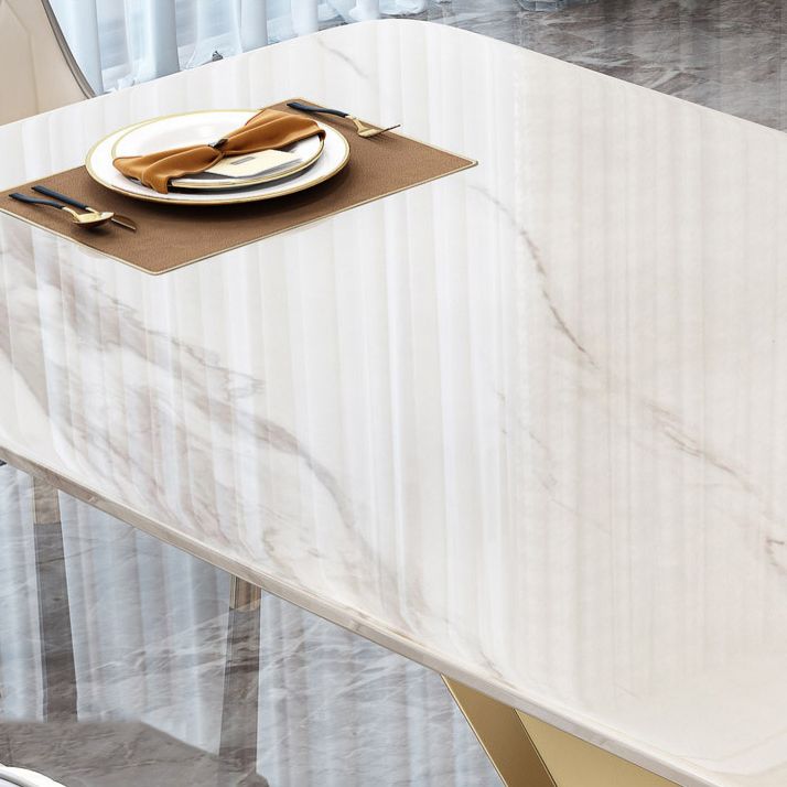 Polished Finish Dining Table Set 1/2/5/7 Pieces Metal Dinette Set for Home