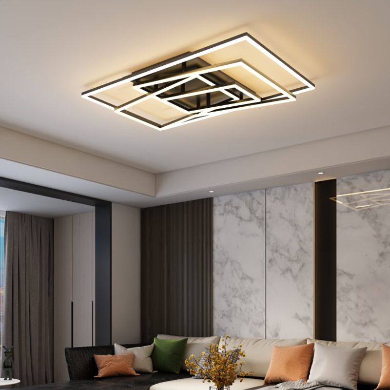 Lampada a filo contemporaneo geometrico 4 lampade a filo in metallo in metallo in nero