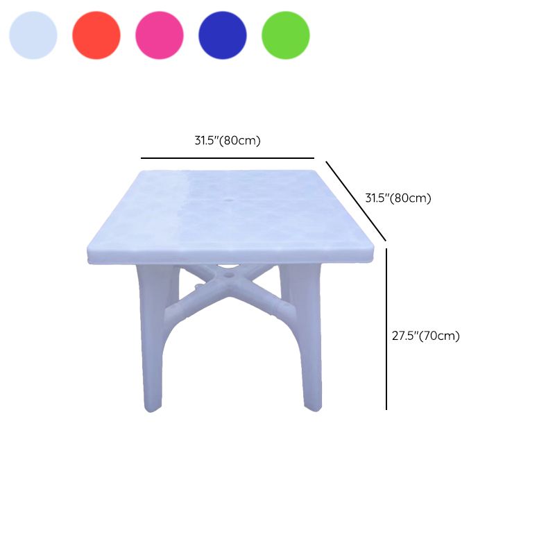 Plastic Water Resistant Patio Table Square /Round with Umbrella Hole