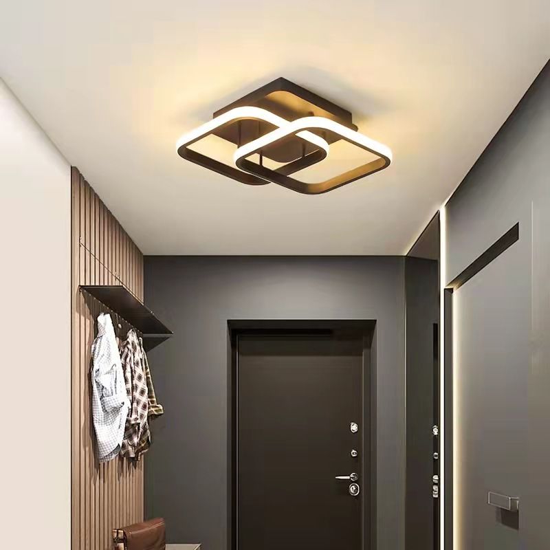 Modern Style Geometry Shade Ceiling Light Metal 2 Headed Ceiling Light for Restaurant