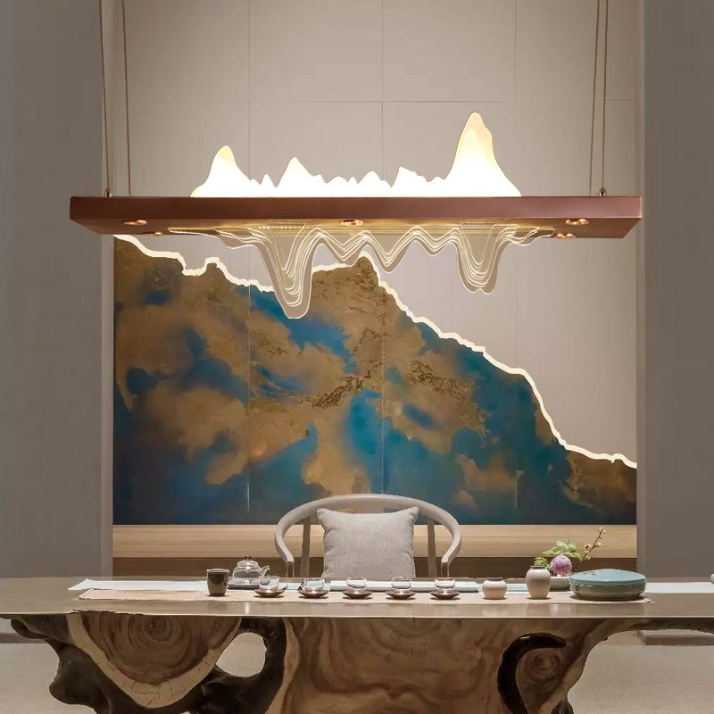 Squared Island Pendant LED Acrylic Modern Ceiling Pendant Light for Dining Room