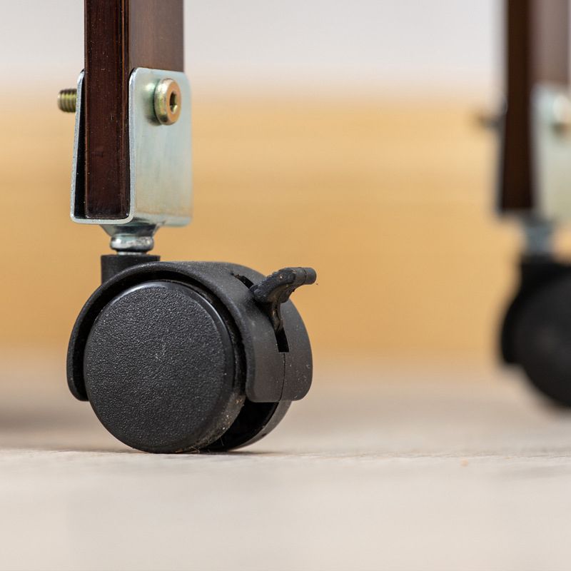 Modern Wooden Prep Table Open Shelves Rectangular Kitchen Trolley