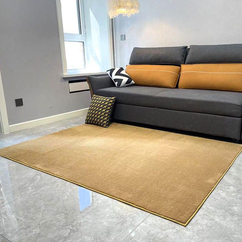 Pink Casual Rug Polyester Solid Color Rug Stain Resistant Rug for Living Room