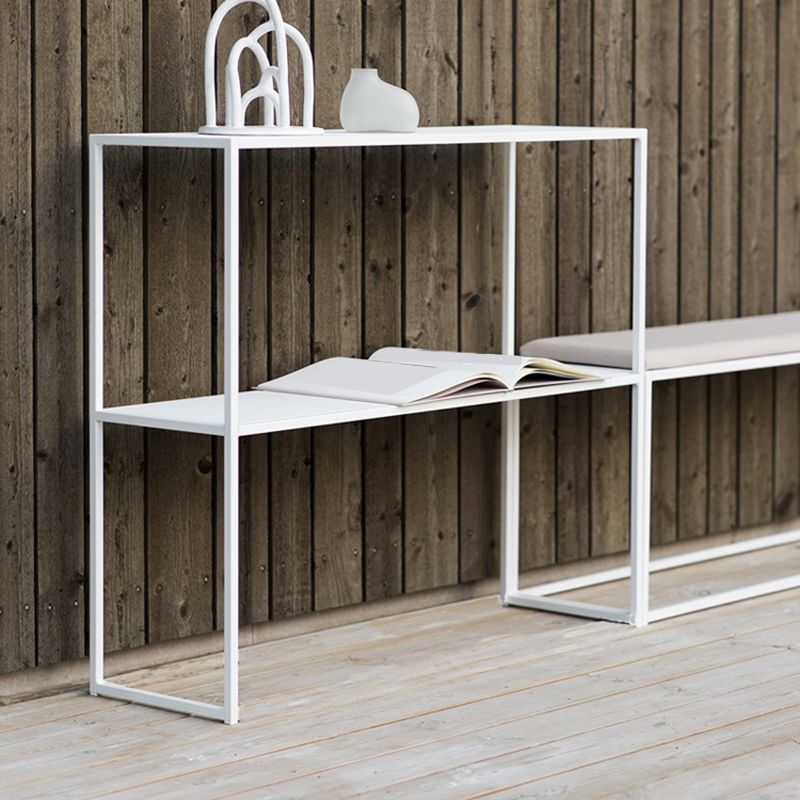 Contemporary Iron Console Table with Shelf and Sled Base,31 inch