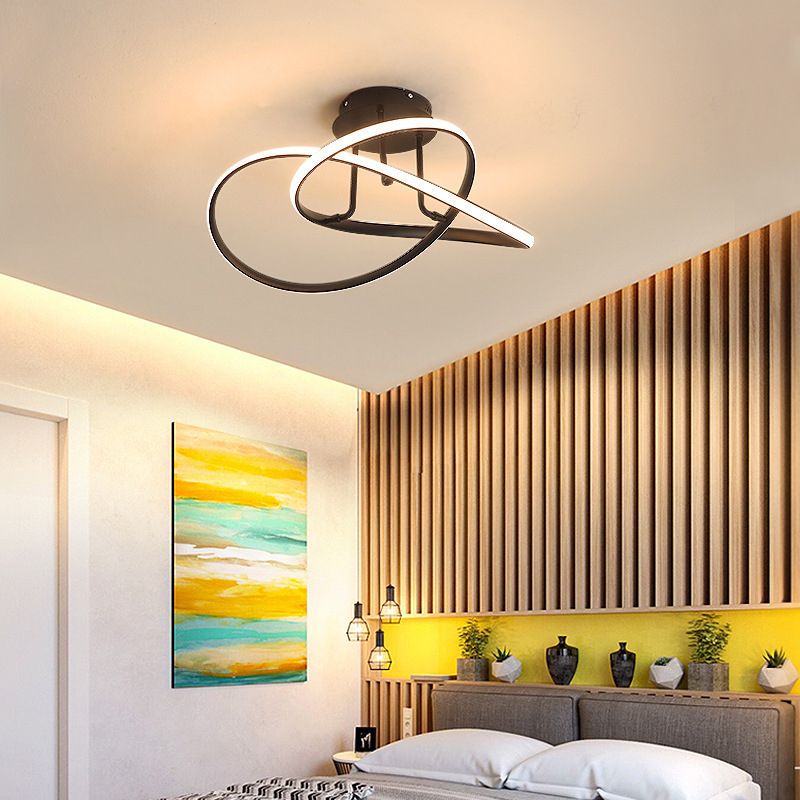Single Black Flush Mount Lighting Unique Ceiling Light for Living Room