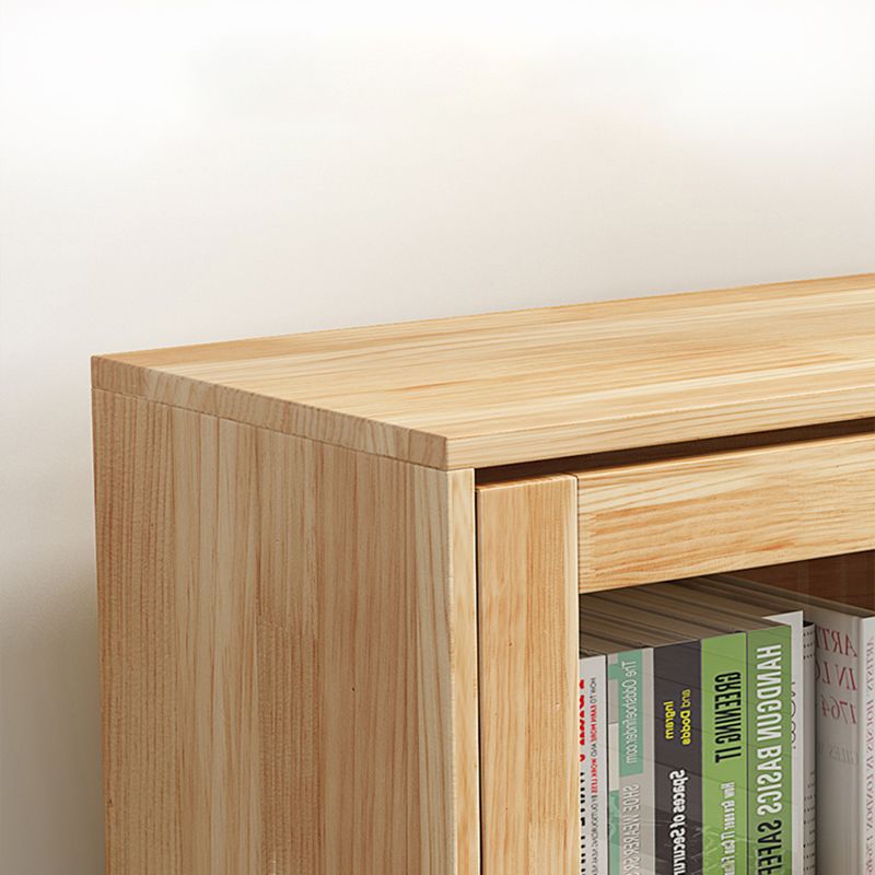 Contemporary Wooden Bookcase Vertical Closed Back Bookshelf for Home Office