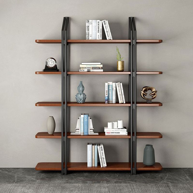 Wooden Etagere Bookcase Contemporary Natural Open Back Bookshelf