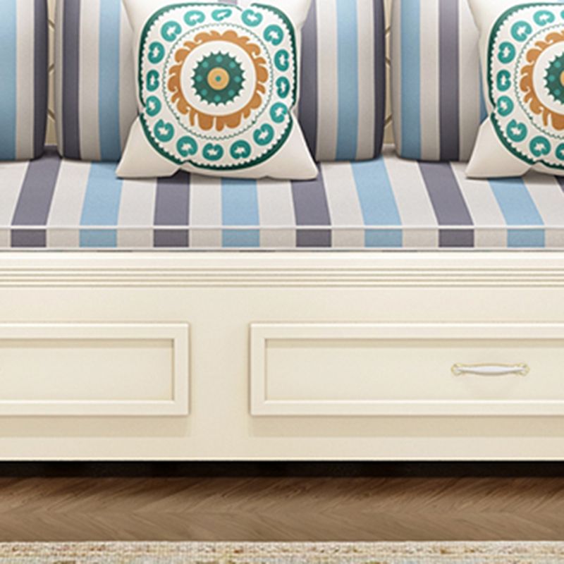 French Style Solid Wood Kid Bed Panel Headboard Daybed with Storage
