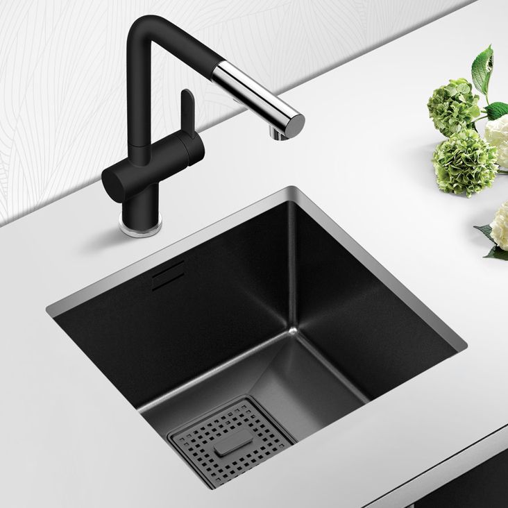 Contemporary Style Kitchen Sink Stainless Steel Overflow Hole Design Kitchen Sink