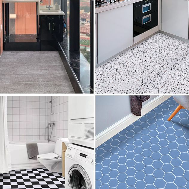 Modern PVC Flooring Peel and Stick Porcelain Tile Look Vinyl Plank Flooring