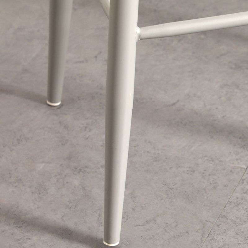 Nordic Armless Backrest Counter Stool Iron Cafe Bar Stool with Acrylic Seat