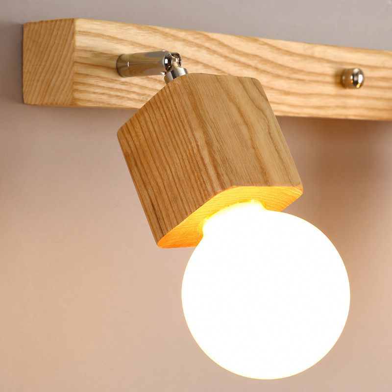 Fissaggi di illuminazione per vanità geometriche in stile moderno Stile con parete vanità in legno Sconce