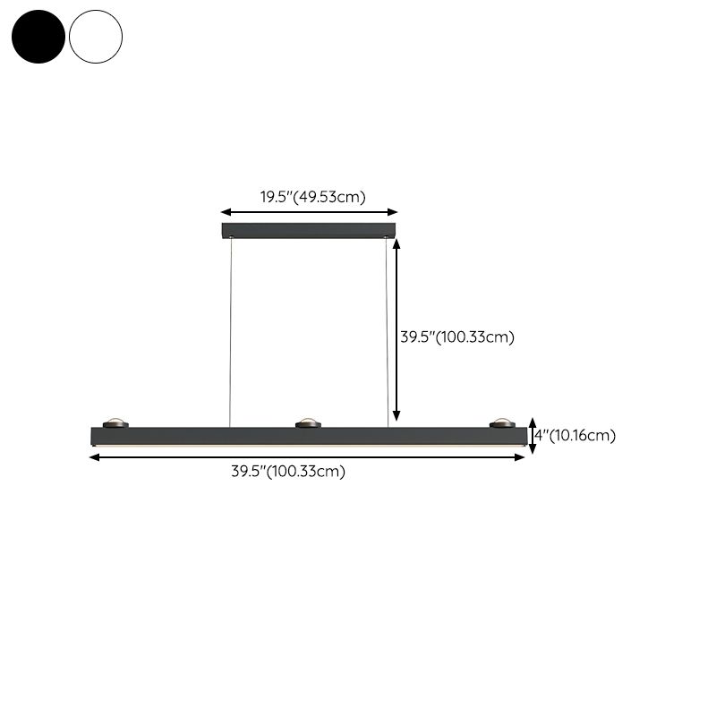 Single White/Black Modern Ceiling Light LED Island Lighting for Dining Room